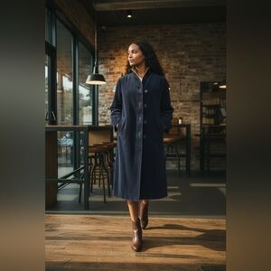 Vintage 90s Corduroy Duster Coat Small Dark Academia Minimalist Quiet Luxury